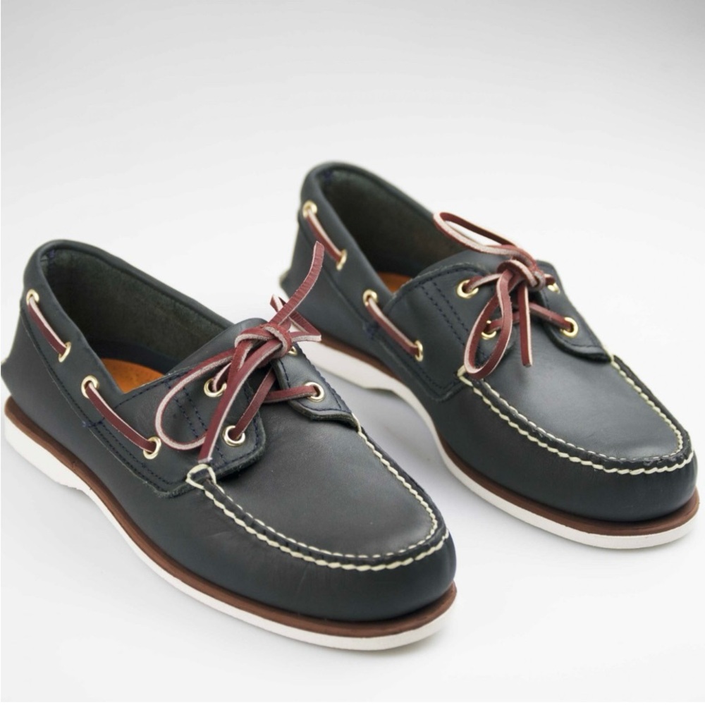 Timberland Dark Blue and Brown Boat Shoes